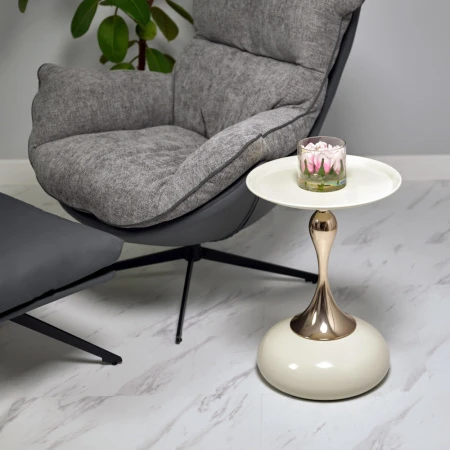 Купить Кофейный столик Angel 40x55см, белый, металл по низкой цене