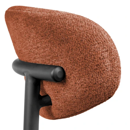 Купить Стул полубарный Lucas 2 терракотовый шенилл с чёрными ножками по выгодной цене для кафе, ресторанов и кухни