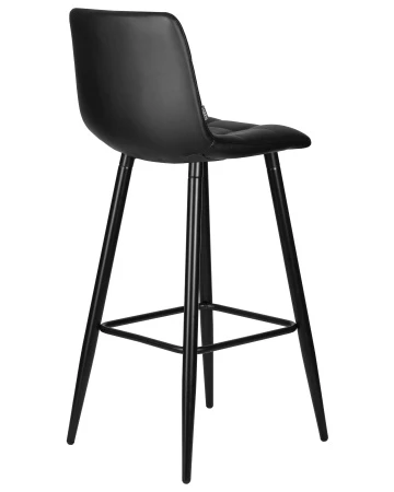 Купить Набор 2 шт Стул барный DOBRIN NICOLE, черные матовые ножки, черная экокожа (P-01) в интернет-магазине КупиКресла.ру