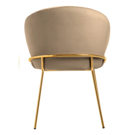 Купить Стул-полукресло Emil бежевый с золотыми ножками по низкой цене