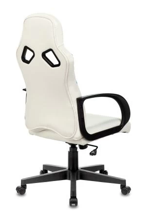 Кресла для геймеров - Кресло игровое Zombie RUNNER белый/голубой искусственная кожа крестовина пластик