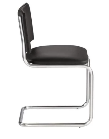 Офисный стул SYLWIA (Сильвия) хром Nowystyl (Искусственная кожа V 14 черный) для посетителей и сотрудников фото
