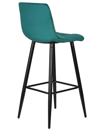 Купить Стул барный DOBRIN NICOLE, черные матовые ножки, морской волны велюр (108-119) по выгодной цене для кафе, ресторанов и кухни