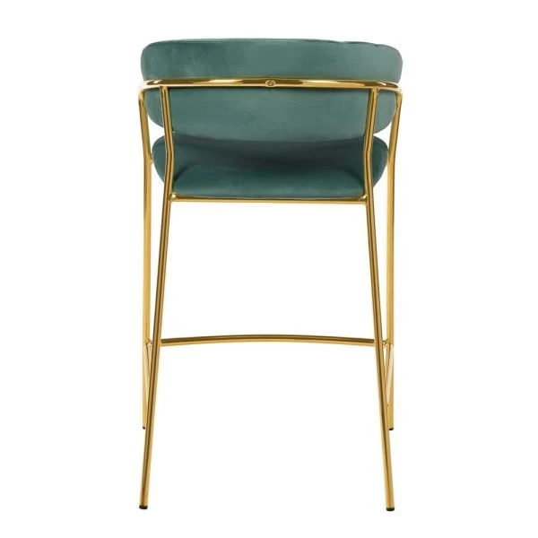 Стул полубарный Turin мятный с золотыми ножками для кафе, ресторанов и кухни