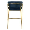 Купить Стул полубарный Turin синий с золотыми ножками по выгодной цене для кафе, ресторанов и кухни