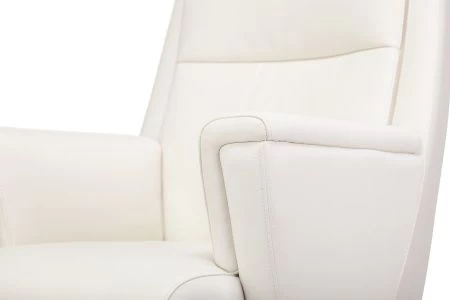 Кресла руководителя - Кресло руководителя Бюрократ _DUKE белый кожа крестовина металл/дерево