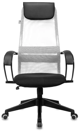 Кресла руководителя - Кресло руководителя Бюрократ CH-607 светло-серый TW-02 сиденье черный сетка/ткань с подголов. крестов. пластик