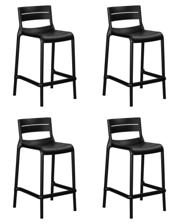 Набор 4 шт Стул полубарный DOBRIN NESSA, черный (B-03)