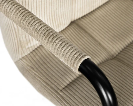 Купить Стул барный DOBRIN KRUGER ARM BLACK, бежевый вельвет (LAR-E2041-04) по выгодной цене для кафе, ресторанов и кухни