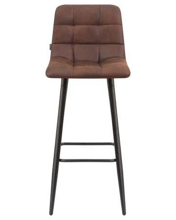 Купить Стул барный DOBRIN NICOLE, черные матовые ножки, коричневая микрофибра (PK-03) по выгодной цене для кафе, ресторанов и кухни