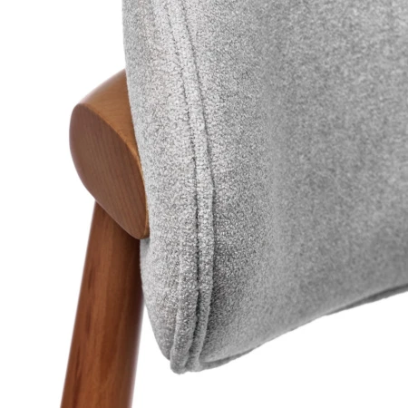 Купить Стул Lucas 3 серый букле с ножками цвета орех по низкой цене