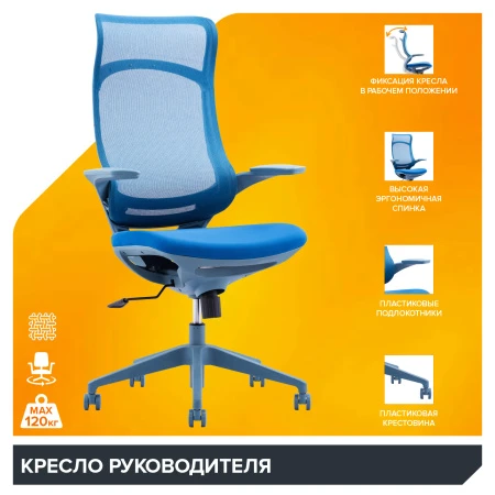 Кресла руководителя - Кресло руководителя Everprof Spirit (Спирит) Сетка Синий
