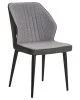 Стул обеденный KEVIN (черные матовые ножки, Сиденье серая ткань FC-09, Спинка антрацит кожзам RU-08)