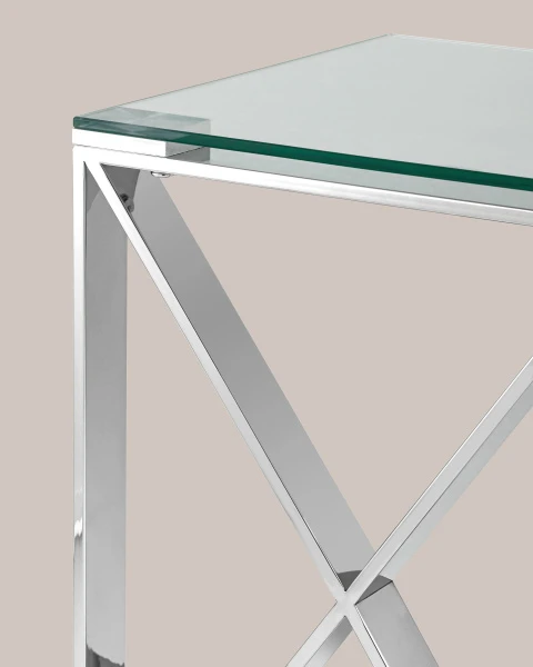 Купить Журнальный стол 40*40 КРОСС серебро по низкой цене