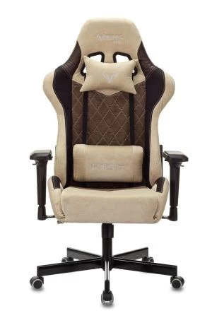Кресла для геймеров - Кресло игровое Zombie VIKING 7 KNIGHT Fabric бежевый текстиль/эко.кожа с подголов. крестовина металл