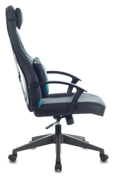 Кресло игровое Zombie DRIVER черный/голубой искусственная кожа с подголов. крестовина пластик | Купить в КупиКресла.ру