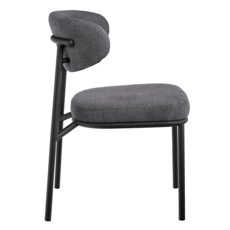 Купить Стул Lucas 2 серый шенилл с чёрными ножками по низкой цене