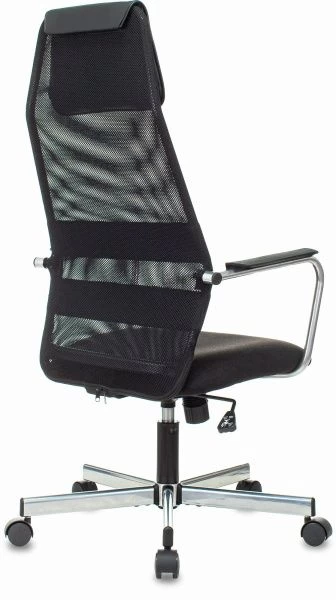 Кресло Бюрократ KB-5M черный TW-01 3C11 сетка/ткань с подголов. крестов. металл хром