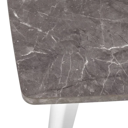 Купить Стол Oslo раскладной 120-160x80x76см, Мрамор Сиена, белый по низкой цене