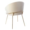 Купить Стул-полукресло Emil кремовый с золотыми ножками по низкой цене