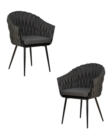 Набор 2 шт Стул обеденный DOBRIN MATILDA, графитовая ткань (LAR-275-21)