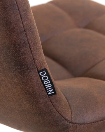 Купить Стул барный DOBRIN NICOLE, черные матовые ножки, коричневая микрофибра (PK-03) по выгодной цене для кафе, ресторанов и кухни