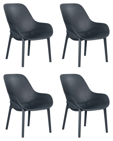 Набор 4 шт Кресло DOBRIN LONZO, антрацит (GR-12) с УФ-защитой