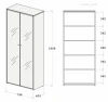 Купить Шкаф для документов со стеклом Апекс 798х400х1868 Орех Монтана/Черный по низкой цене