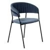 Стул Turin синий вельвет с чёрными ножками