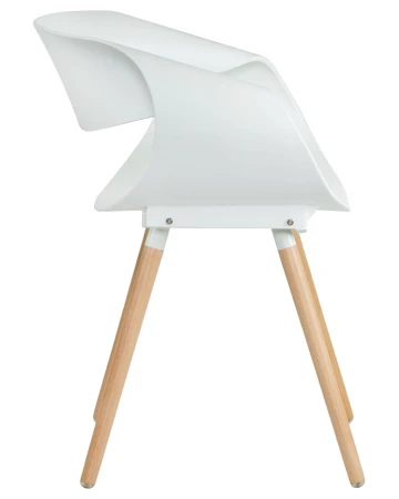 Купить Набор 4 шт Стул обеденный DOBRIN ALIEN, ножки светлый бук, цвет белый (W-02) в интернет-магазине КупиКресла.ру