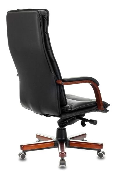 Кресло руководителя Бюрократ T-9927WALNUT черный кожа крестовина металл/дерево | Купить в КупиКресла.ру