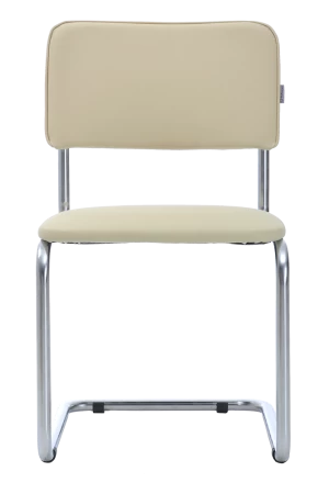 Офисный стул Сильвия хром Экокожа Dollaro Слоновая кость