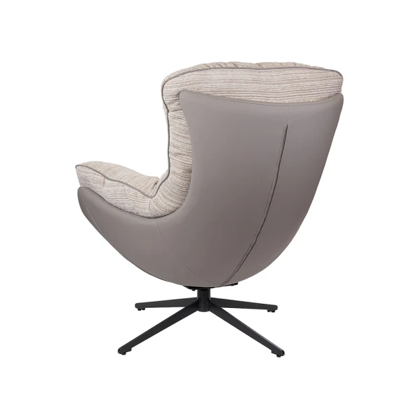 Купить Кресло HUG серый в полоску, экокожа, шенилл по низкой цене