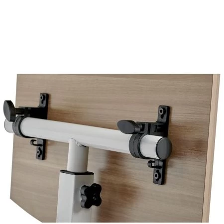 Купить Стол многофункциональный на колёсах, 48x40 см, «РОЛЕТ», 1 ножка, регул.высота, мдф, металл, св. дерево, белый по низкой цене