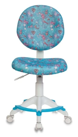 Детские компьютерные кресла - Кресло детское Бюрократ KD-W6-F голубой аквариум крестовина пластик подст.для ног пластик белый