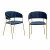 Комплект из 2-х стульев Turin синий, золотые ножки