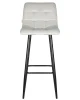 Купить Стул барный DOBRIN NICOLE, черные матовые ножки, светло-серый велюр (108-52) по выгодной цене для кафе, ресторанов и кухни