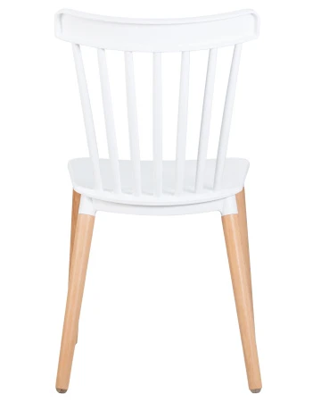 Купить Стул обеденный DOBRIN THEO, ножки светлый бук, цвет белый (W-02) в интернет-магазине КупиКресла.ру