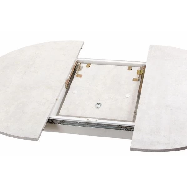 Купить Стол Oslo круглый раскладной 110-140x110x76см, Бетон лайт, белый по низкой цене