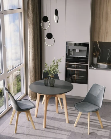 Купить Стул FRANKFURT велюр серый по низкой цене