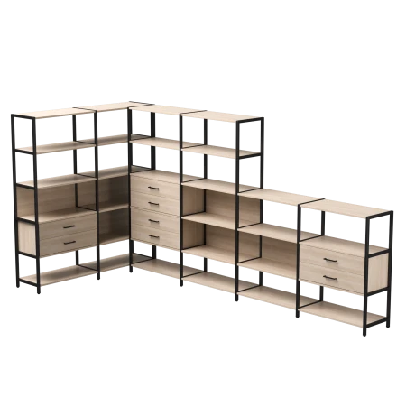 Купить Набор стеллажных систем №18 Everprof EVO (ЭВО) 1635x3630x1840 Дуб Соната/Черный по низкой цене