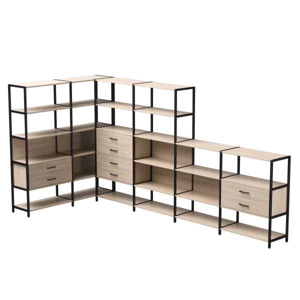 Купить Набор стеллажных систем №18 Everprof EVO (ЭВО) 1635x3630x1840 Дуб Соната/Черный по низкой цене