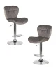 Набор 2 шт Стул барный DOBRIN BARNY, серый велюр (MJ9-75)