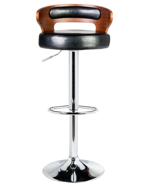 Стул барный DOBRIN FRED, коричневое дерево, чёрный для кафе, ресторанов и кухни