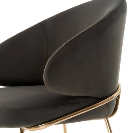 Купить Стул-полукресло Emil графит с золотыми ножками по низкой цене