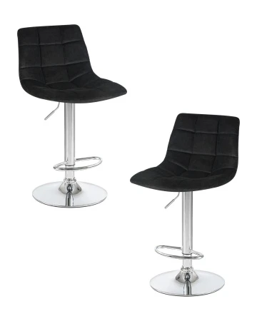 Набор 2 шт Стул барный DOBRIN TAILOR, черный велюр (MJ9-101)