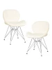 Набор 2 шт Стул обеденный DOBRIN BUTTERFLY CHROME, ножки хром, цвет кремовый