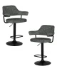 Набор 2 шт Стул барный DOBRIN CHARLY BLACK, серый твид (LEO11)