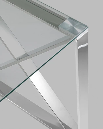 Купить Журнальный стол 55*55 КРОСС серебро по низкой цене