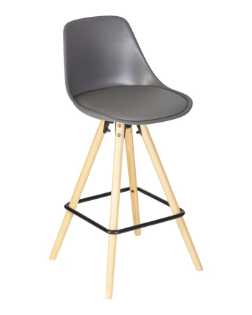 Купить Набор 2 шт Стул полубарный DOBRIN RONNI, ножки светлый бук, тёмно-серый (GR-04) в интернет-магазине КупиКресла.ру